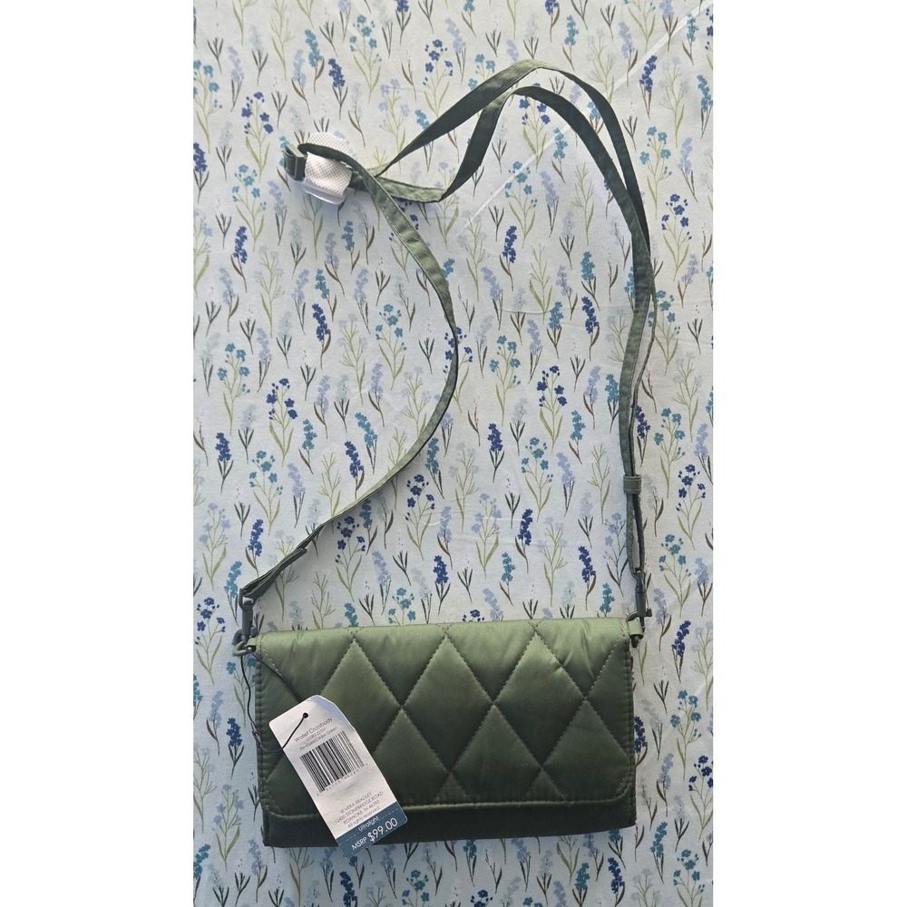 Vera Bradley Ultralight Wallet Crossbody Pearlized Cedar Green 51082-22551 NWT